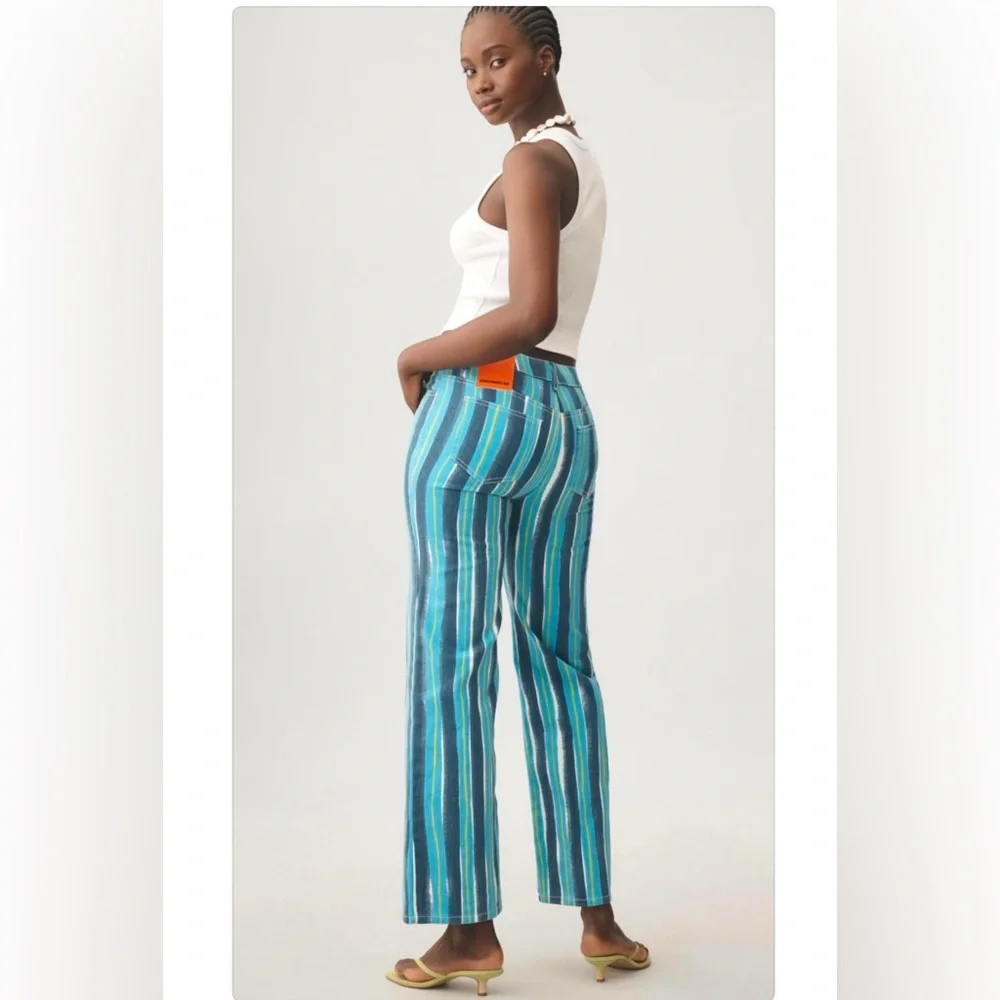 ANTHROPOLOGIE SIMON MILLER ASTRO HIGH-RIZE WIDE LEG JEANS BLUE SIZE 30 NWT - Picture 3 of 15